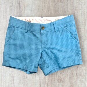 LILLY PULITZER Women's Light Blue Textured Preppy Callahan Shorts 0